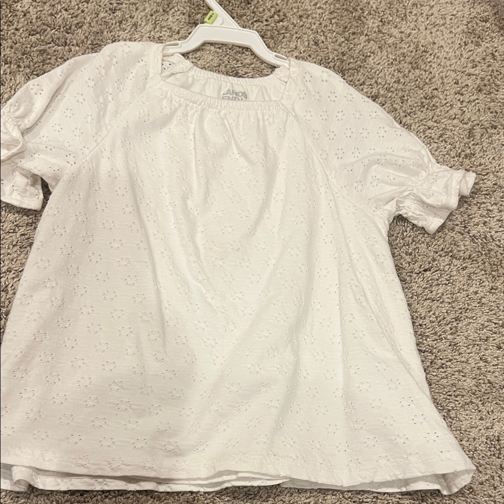 Lands' End White Eyelet Top